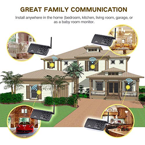 Hosmart Portable Wireless Intercom System,1/2Mile 6-Channel Security Wireless Intercom System for Home or Office [6 Stations Black] - Thumbnail 4