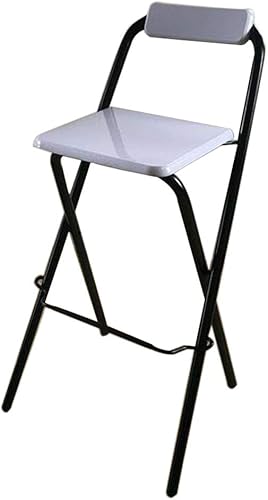 Miniatura 8 de Home Taburete de bar plegable – Taburete alto de 27/29 pulgadas con respaldo, marco de madera y metal – Capacidad de 220 libras – 7 colores