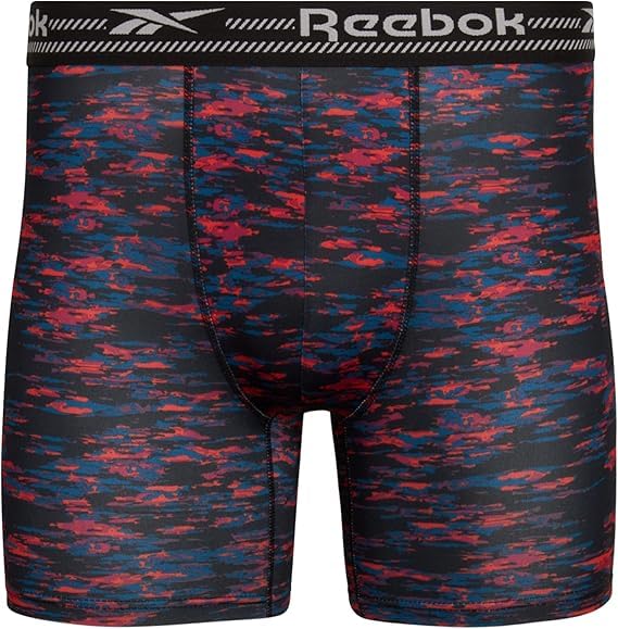 Reebok Mens Boxer Briefs - 4 Pack Moisture Wicking Stretch Performance Mens Underwear Boxers with Contour Pouch (Sizes: S-XL)4