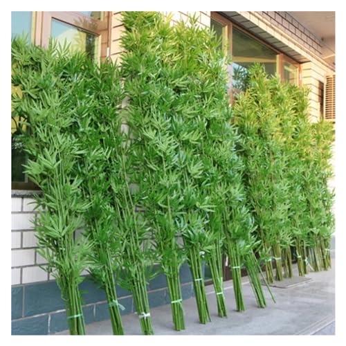 Plantas de bambú artificiales grandes, 20 árboles de bambú con hojas para decoración interior y exterior, valla de jardín y entrada al patio