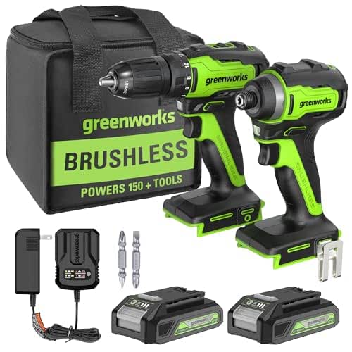 Greenworks 24V MAX Cordless Brushless Drill & Impact Driver Combo