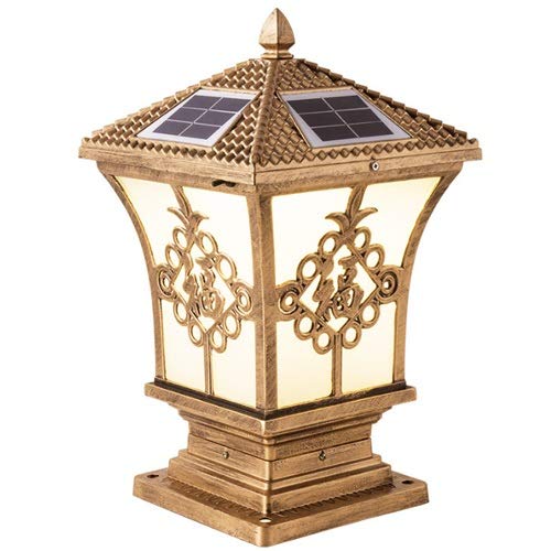 Lampe solaire vintage pour poteau de jardin et terrasse extérieure rétro LED sur pied