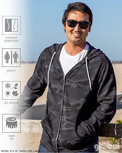 Global Blank Men’s Slim Fit Hoodie for Men and Women Lightweight Zip Up Hooded Sweatshirts4