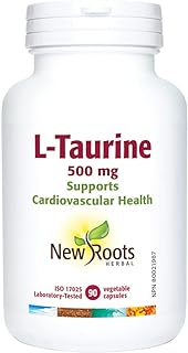 New Roots Herbal - L-Taurine 500mg - 90 Capsules - Nervous System Support - Cardiovascular Supplement - Nervous System Supplements - L-Taurine Capsules - L-Taurine Supplement