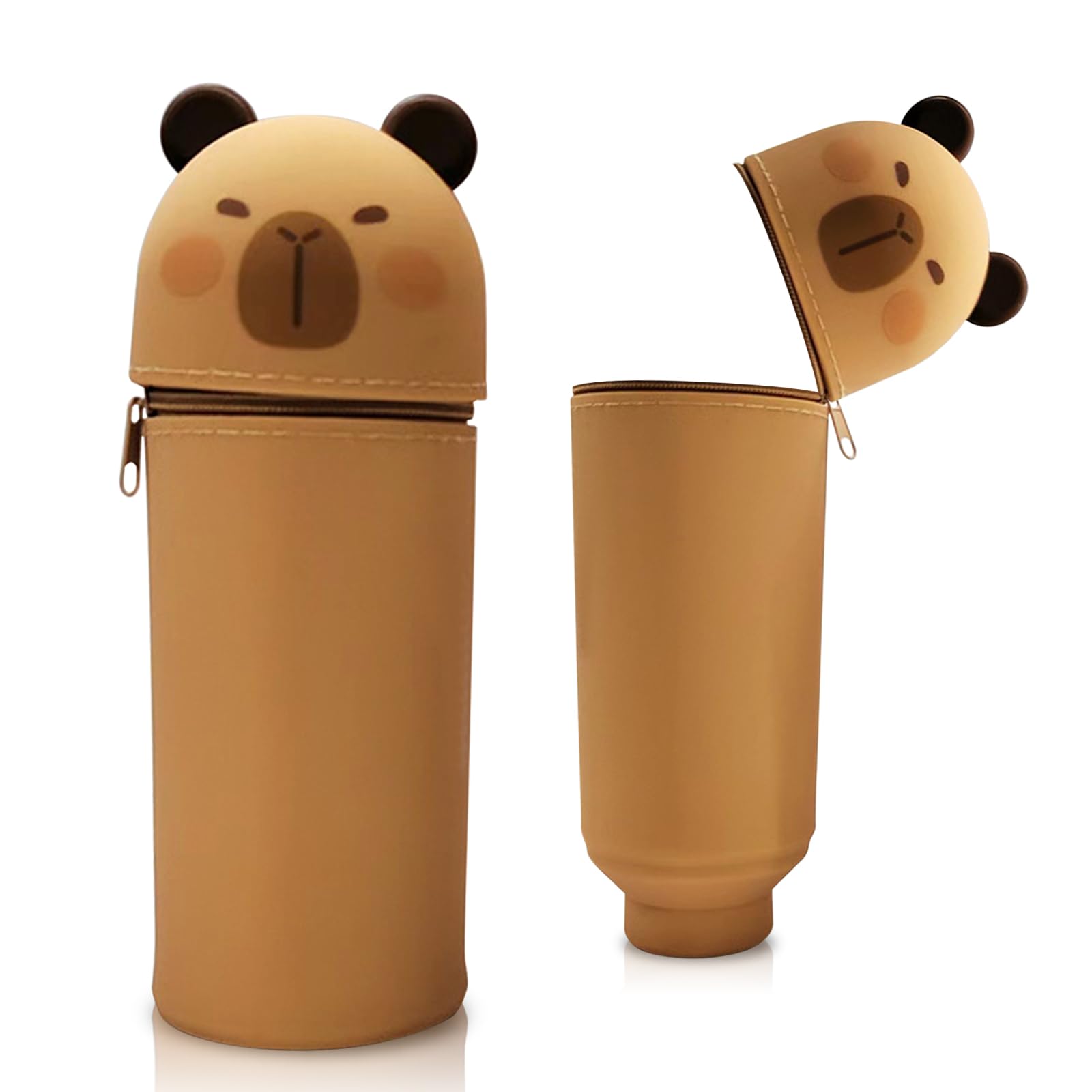 Trousses En Silicone Animaux - Porte-crayons Souple, 18,5 Cm, 20 Stylos - Pour école, Bureau, Déco