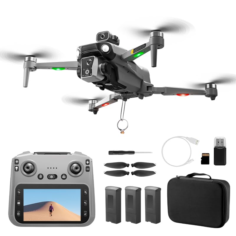 K19 GPS Drone with 4K EIS Camera for Adults, RC Drone with 4.5' HD Screen on Controller, 60 Mins...