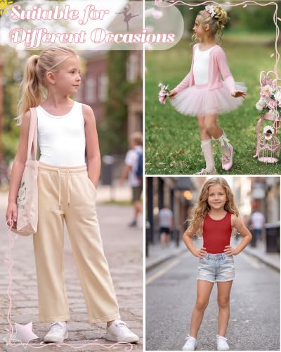 Image of 3 Pack Girls Leotards Toddler Ballet Tank Leotard Kids Dance Gymnastics Outfits Solid Sleeveless Bodysuit 2-12Y