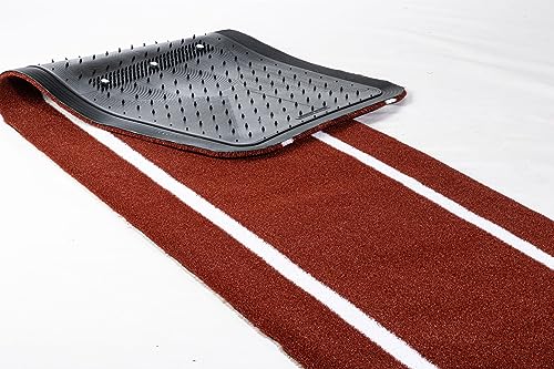 Portolite - Signature Practice Mat with Spikes - Never Slip - Softball Pitching Mats - Red