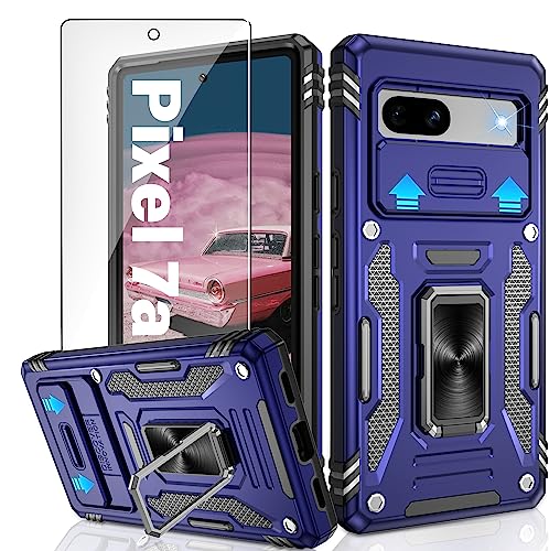 Coque Google Pixel 7A Jshru protection militaire haut de gamme avec anneau bleu