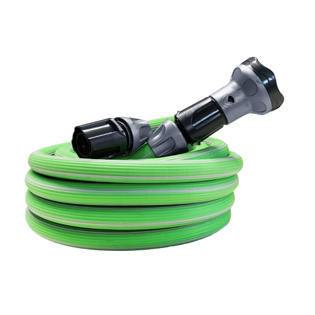 Idroeasy, manguera de jardín extensible de 30 metros, 5/8" de diámetro, manguera de riego extensible de 3 vías, resistente a nudos y torsiones, no tóxica, ligera, ahorra espacio, Made In Italy