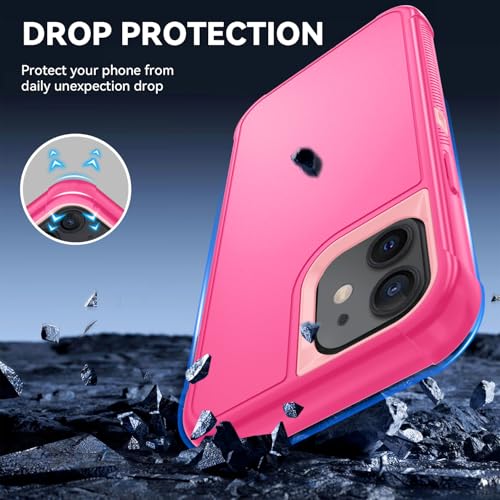 Image of SunStory Compatible with iPhone 11 Case with HD Screen Protector, 3-Layer Heavy Duty Full-Body Cover,3 in 1 Hybrid Protective Case for iPhone 11 6.1 inch,PinkRed