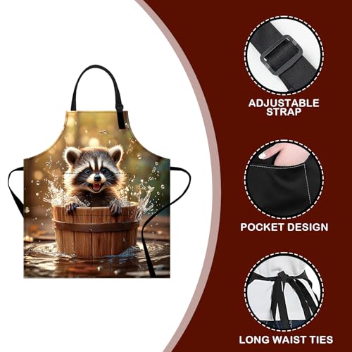 Image of Nuxovilar Cute Apron with Pockets, 26.77 * 30.7 Inches, Versatile for Meal Prep, Baking, Holiday Cooking