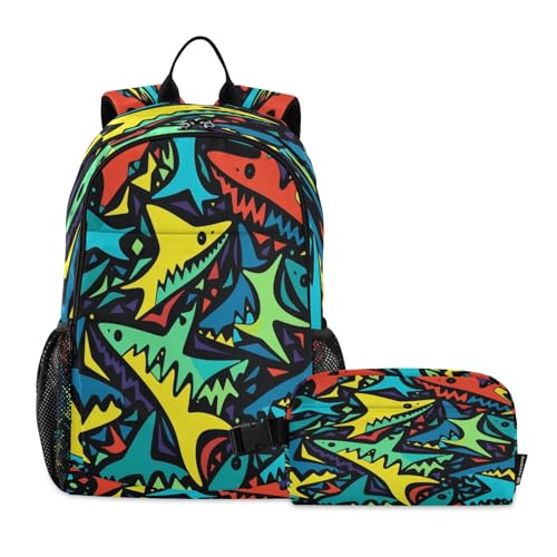 Sac à dos daypack enfants multicolore et lunch box isotherme pour repas école