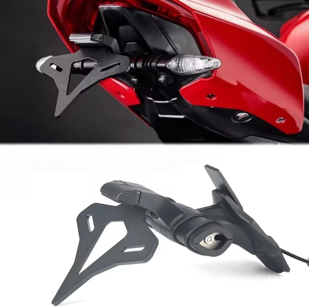 Motorcycle License Plate Holder Tailstock Frame Bracket Fits for Ducati Streetfighter V2 (2022-)/ V4/V4S (2020-) Rear Fender Eliminator Kit License Plate Bracket Tail Tidy