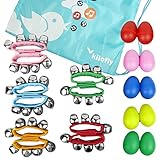 kilofly Musical Instruments Rhythm Toys Value Pack 10 Maracas & 10 Wrist Bells