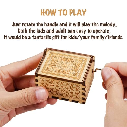Image of Augen Music Box Gift- Wooden Music Box, Laser Engraved Vintage Music Boxes Birthday /Valentine's Day Gift Demon Slayer (Mini 10), Music