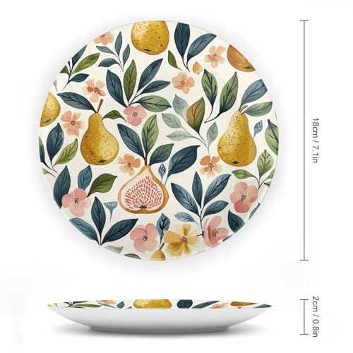 Plato decorativo Bone China Figs And Pears 7 pulg miniatura 2