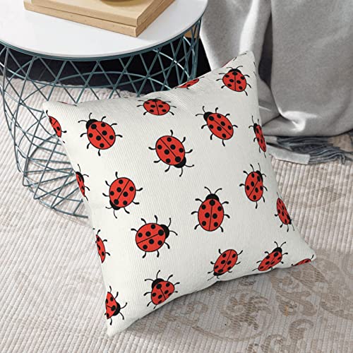 Radda Ladybugs Pattern Infinite Speckled Print Throw Pillow Covers,Decorative Soft Corduroy Cushion Covers For Living Room Bedroom Couch Bed Sofa #TOP5
