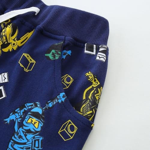 Image of Toddler Boy Clothes Cartoon Cotton Summer Short Sleeve T-Shirt and Shorts Kids Outfit Set 2-7 Year