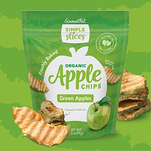 Gourmet Nut, Simple Slices Organic Baked Chips USA Grown Apples No Added Sugar 3.5 Oz Pack, Green Apple, 3 Count - Thumbnail 3