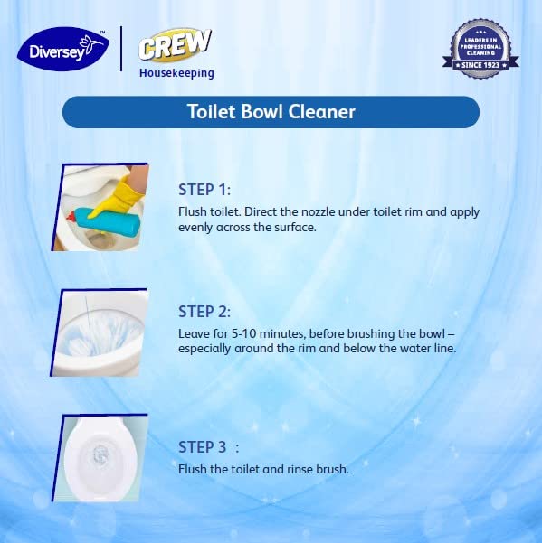 Image of Diversey Crew Toilet Bowl Cleaner - 1 L | Deodorizes | Tough on Stubborn Stains | Fast Action Formula