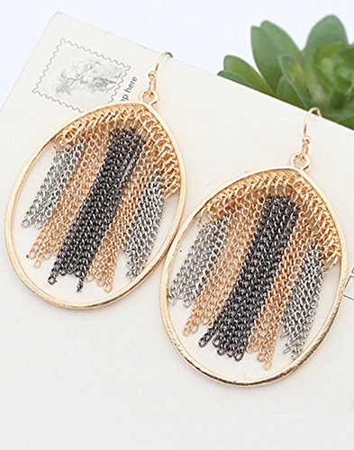 Geometric Dangling Earrings Orange