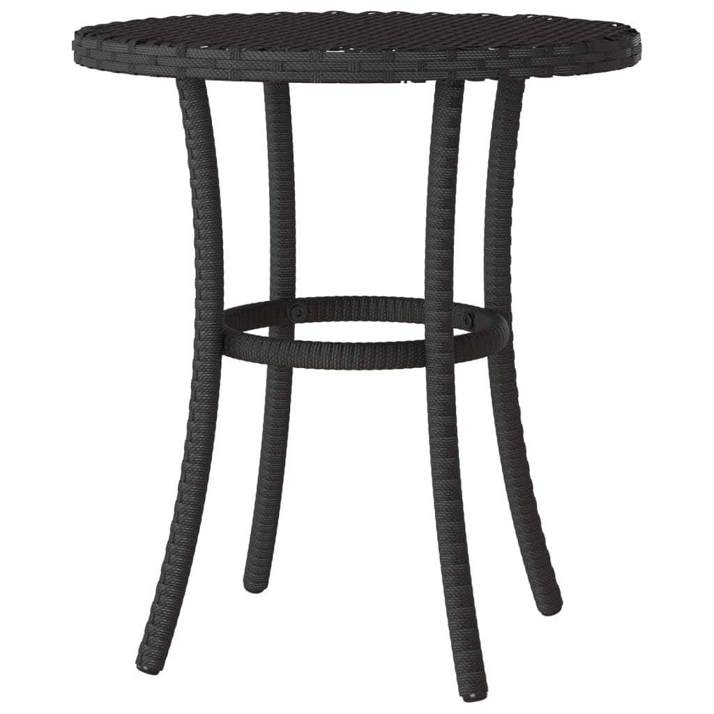Set da 3 pezzi da balcone in polyrattan nero con schienale regolabile e cuscino imbottito spesso, rivestimento sfoderabile, telaio in acciaio verniciato a polvere per giardino