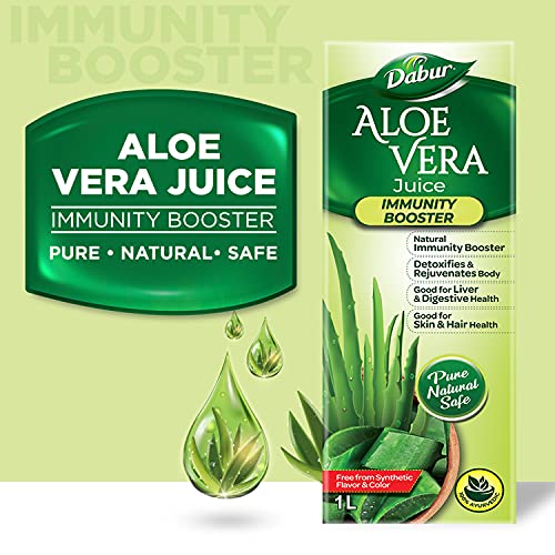 Dabur Aloe Vera Juice - 1L | Ayurvedic Health Juice For Good Skin & Hair Health | Detoxifies & Rejuvenates Skin & Body | Good For Liver & Digestive Health | Immunity Booster - Image 2