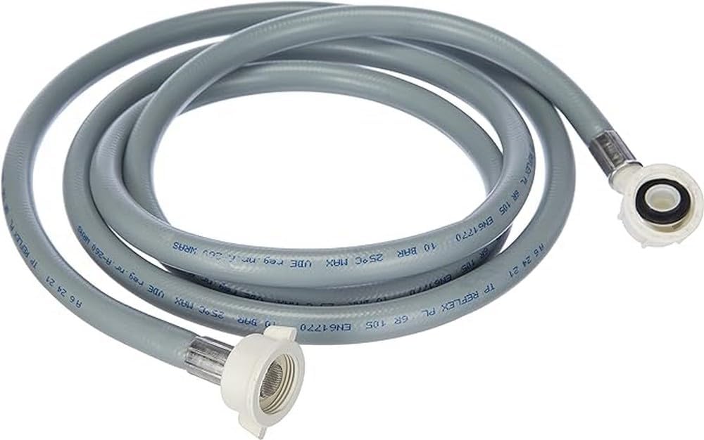 Xavax Cold Water Inlet Hose | for Washing Machine | 2.5m | 3/4" Union Nut Straight | 3/4" Union Nut Angled | Screen and Rubber Seal | VDE Tested