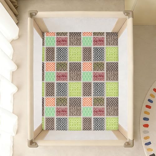 Drap de berceau en coton doux multicolore extensible pour lit bébé - 8