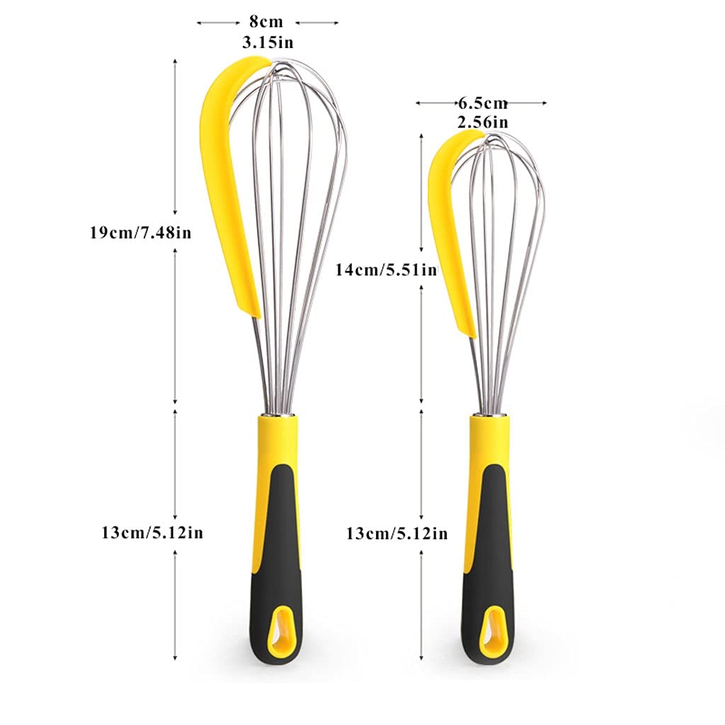 Küchen-Schneebesen Whisks zum Kochen von Edelstahl-Whisks mit Silikonschaber Küche WISK zum Kochen Mischen Whisking Schlagenrührendes Rühren, 10 "/ 13" Schneebesen zum Kochen