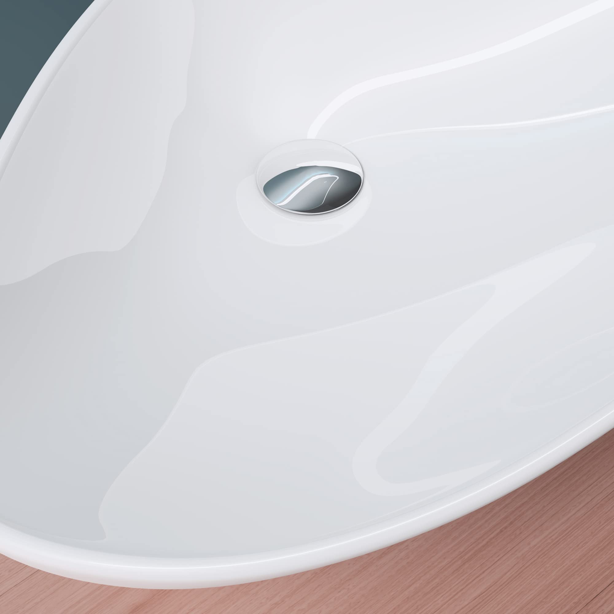 Mai & Mai Lavabo sobre Encimera Lavabo Baño | Triangular | Blanco Brillante | Cerámica | 59x39x13cm | sin Orificio para Grifo sin Rebosadero | Brüssel215 | Bruselas 215 - Lavabo con nano-revestimiento, color blanco