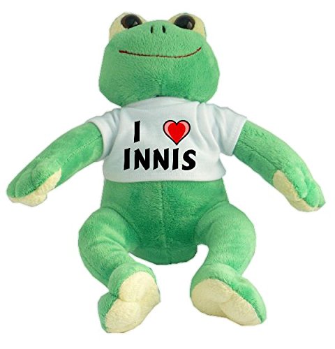 Plush Frog with I Love Innis T-shirt (first name/surname/nickname)