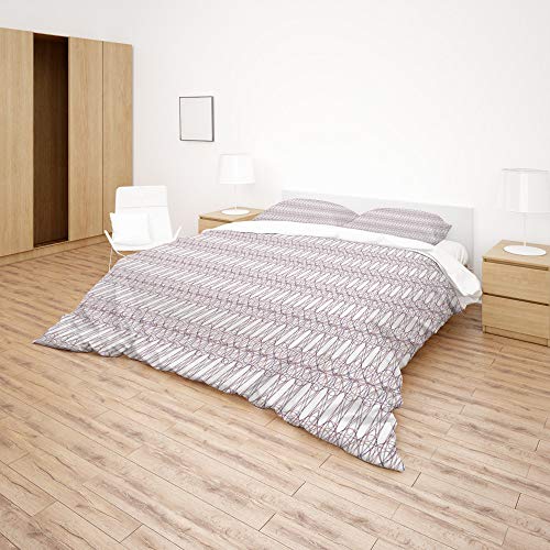 Housse de couette rose et 2 taies d'oreiller pour lit double douillet