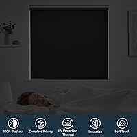 Vista 2 de Persianas enrollables opacas sin cordones con aislamiento térmico, impermeables, resistentes al fuego, resistentes a las arrugas, persianas