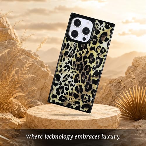 Image of COCOMII Rectangle for iPhone 15 Pro Case, Ivory Leopard