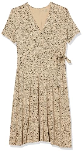 Image of Amazon Essentials Women's Short Sleeve Faux-Wrap V Neck Dress
