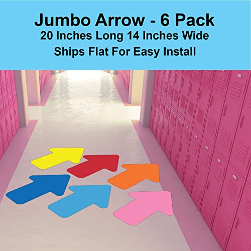 Jumbo Arrows 50,8 cm x 35,5 cm - Pacote com 6 - Adesivos de decalque de flechas de vinil duráveis co