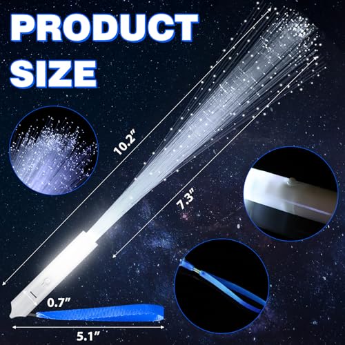 Fiber Optic Wand for Wedding White Glow Sticks Bulk Party Pack LED Flashing Sticks with 3 Light Modes for Wedding Glow Concerts Part Supplies (72)