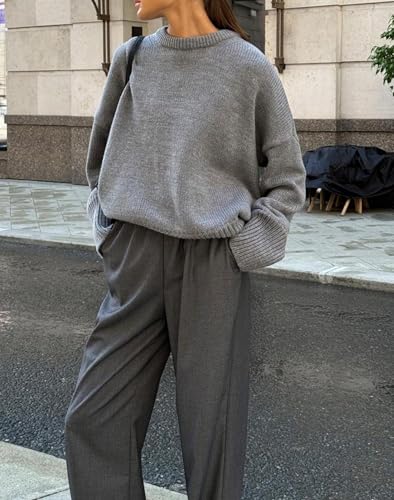 Aesthetic Sweater Knit Sweater Oversized Sweater Long Sleeve Sweater Loose Sweater Casual Sweater Streetwear2