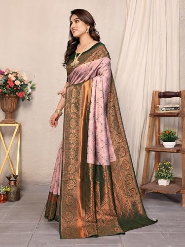 Image of Women's Kanjivaram Soft Silk Banarasi Saree With Blouse Piece | Banarasi Sari For Women | Saree with Blouse piece