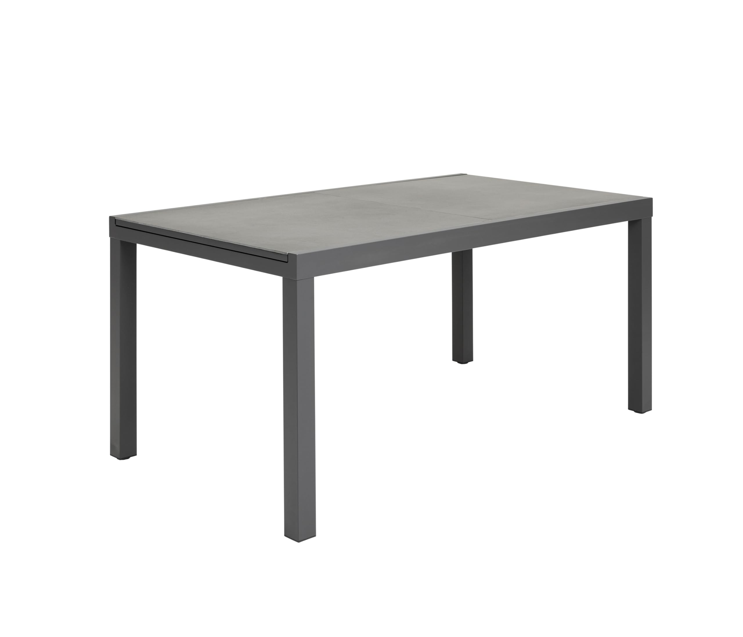 Dehner Ausziehtisch Chicago Dark, Kratzfeste Platte, 160/210 x 90 x 75 cm, Aluminium/Stein, pulverbeschichtet, dunkelgrau