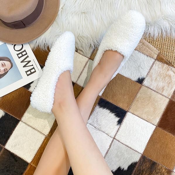 Women's Comfy Loafer Slippers for Women Indoor and OutdoorWomen’s Soft Curly Full Slippers Closed Toe Slides Fluffy4