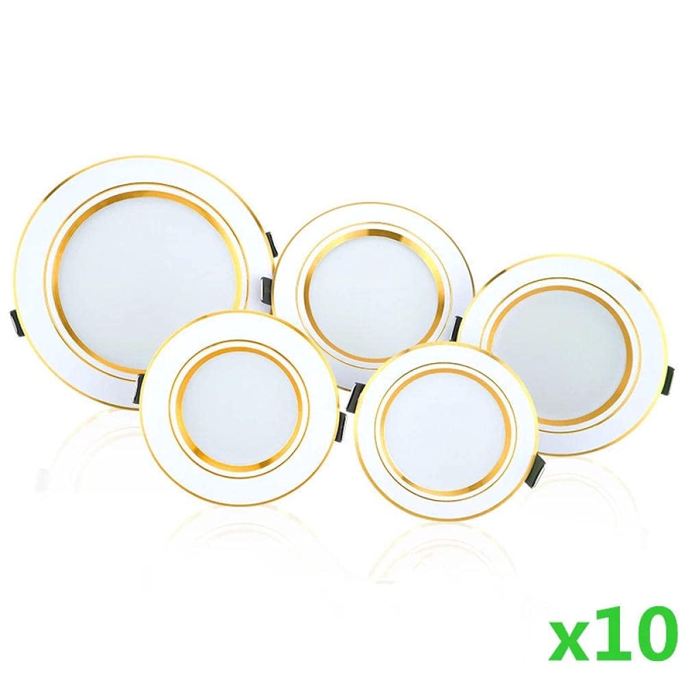 10 unids/lote Focos LED 5W 9W 12W Luz de techo LED 15W 18W Panel de luz LED redondo empotrado 220V Luz de punto LED-Warm_White_12W