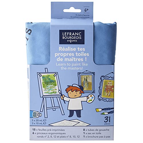 Gouache para niños Lefranc Bourgeois estuche de pintura con 15 hojas y pinceles