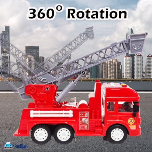 Image of FunBlast Fire Rescue Truck Toy - Pull Back Truck Toys, Friction Power Fire Rescue Truck for Kids, Light and Sound Toys, Vehicles Truck Toy for 3+ Years Old Boys and Girls (Multicolor)