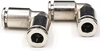 Vista 5 de CEKER Conectores de empuje de codo de unión de acero inoxidable de 0.157 in x 0.157 in, 90 accesorios de codo para aire y agua, paquete de 2