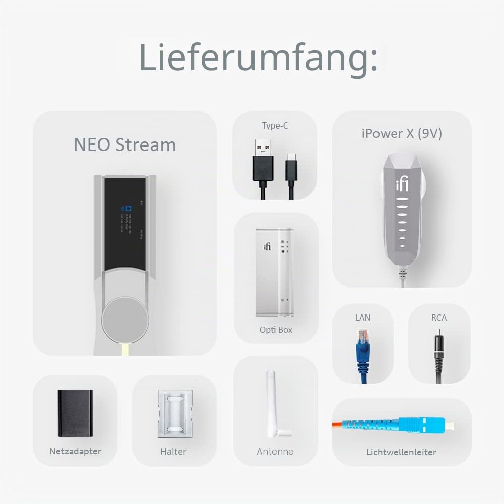 iFi NEO Stream – Ultra-Res Network Audio Streamer und Hub – MQA-Decodierung und True-Native DSD – SilentLine TFT-Display – vollständig ausgewogene analoge Schaltungen – Aktive Rauschunterdrückung