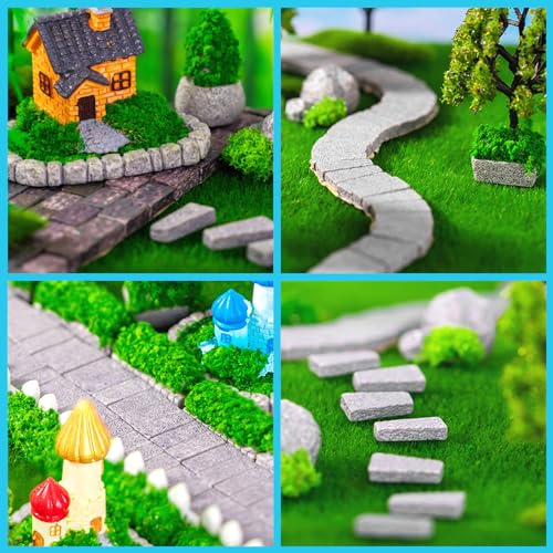 Cayway Miniatuur feeëntuin Zenguin Accessoires 53 stuks mini-model boom, weide, huis miniatuur ornament kit, miniatuur tuindecoratie voor miniatuur tuinaccessoires - Afbeelding 5