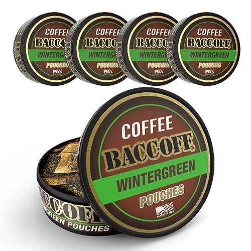 Amazon.com : BaccOff, Premium Flavored Coffee Pouches, No Tobacco Dip, No  Nicotine Smokeless Alternative Snuff, 50 MG of Caffeine Per Serving,  Wintergreen (5 Cans) : Health & Household